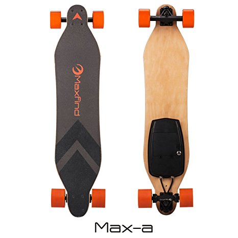 MAXFIND Electric Skateboard with Wireless Remote Control, 12.1lbs Electric Longboard with Dual Hub Motor