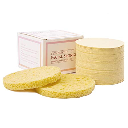 Cellulose Facial Sponge Compressed for Professional Use (50 count)