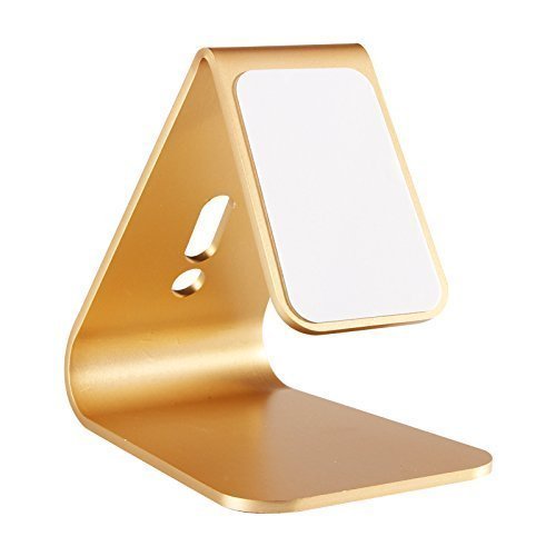 InzhiRui Micro-suction Mobile Phone Desktop Stand Mount Holder Stander Cradle Compatible With All iPhone (iPhone 5 5S 6 6S Plus) and Samsung Galaxy Tab S5 S6 Edge Note 2/3/4(Gold)