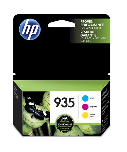 HP 935 Cyan, Magenta & Yellow Original Ink Cartridges, 3 pack, (N9H65FN)