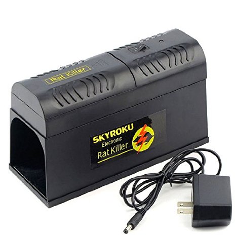 SKYROKU Electronic Mouse Trap Rat Killer for Outdoor and Indoor Pest Control Black