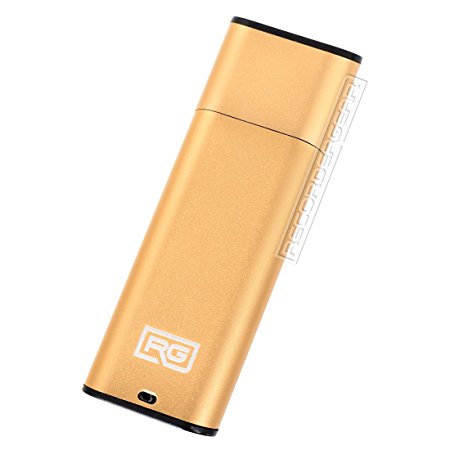 FD10 8GB USB Flash Drive Voice Recorder / Small 192kbps HD Quality Audio Recording Device / 16hr Battery & 90hr Capacity (Gold)