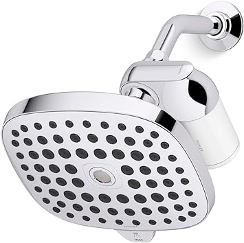 KOHLER Aquifer Filtered Shower Head, Includes Shower Head and Water Filter, Filtration System Reduces Chlorine, Odor, and Controls Scale in Polished Chrome, R24670-G-CP