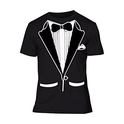 Fresh Tees Black And White Tuxedo With Bowtie Funny Shirts