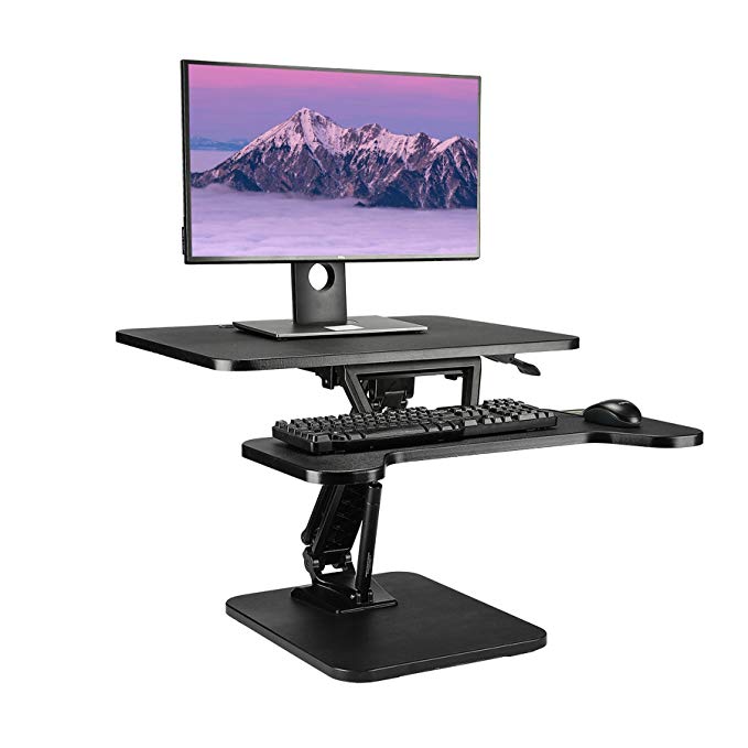 CO-Z Height Adjustable Standing Desk Sit to Stand Workstation Gas Spring Riser Converter 27" Tabletop Workstation fits Dual Monitor