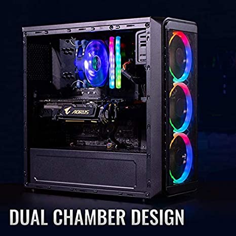 Electrobot Gaming Tower PC - Intel i5 9400F, Nvidia RTX 2060 6GB, 16GB RAM, 1TB HDD, 240GB SSD with 3 RGB Cooling Fans with Controller