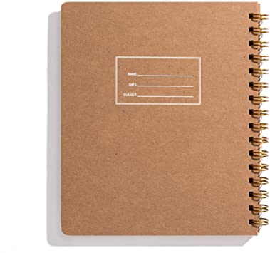 Minimalist Left-Handed Notebook, Letterpressed Kraft Cover - Dot Grid