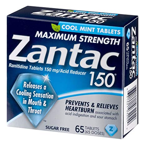 Zantac 150 Maximum Strength Cool Mint (65 Tablets)