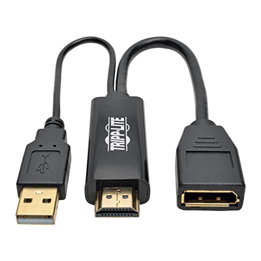 Tripp Lite P130-06N-DP-V2 HDMI to DisplayPort Active Converter with USB Power 4Kx2K @ 30Hz HDMI to DP M/F 6in 6"