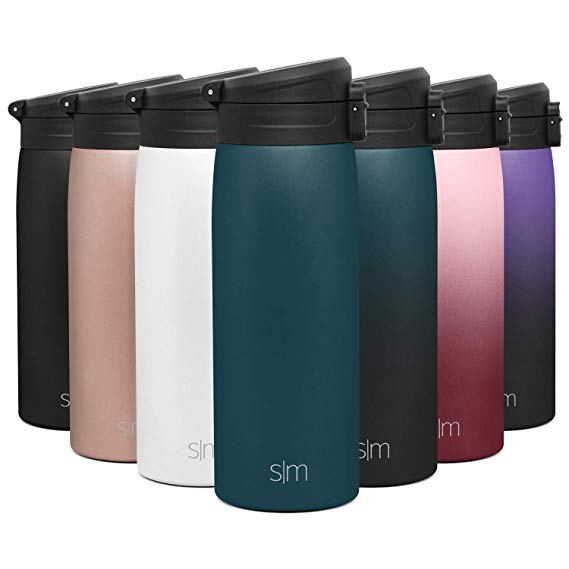 Simple Modern 16oz Kona Travel Mug Tumbler w/Flip Lid - Thermos Coffee Cup Vacuum Insulated Camping Flask with Lid 18/8 Stainless Steel Hydro -Riptide