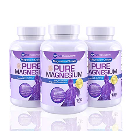 Pure Micronutrients Magnesium Supplements, 200mg, 180ct - Mega 3-Pack