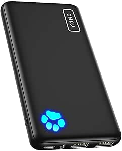 INIU モバイルバッテリー 10000mAh 大容量 軽量 小型 3台同時充電【USB-C入出力 LEDライト付き PSE認証済 低電流モード搭載】 モバイル・バッテリー ポータブル 薄型 アウトドア/災害/緊急用の便利グッズ iPhone 15 14 13 Pro Max 12 11 X iPad AirPods Samsung OPPO Sony Google など各種対応