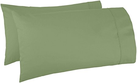 Mayfair Linen 500 Thread Count 100% Egyptian Cotton 2Pc Set of Pillow Cases, Silky Soft & Durable - Standard/Queen Size Sage