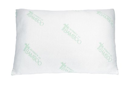 Bamboo Soft Poly Fill Pillow - Bamboo Pillow With Shredded Down Alternative and Stay Cool Cover (Queen)