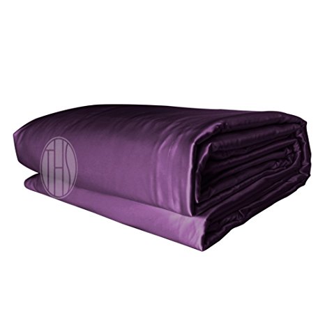THXSILK Luxury Summer Silk Covered Silk Comforter, Best Value: 2in1 100% Silk Removable Duvet Cover Plus 100% Silk Comforter (Queen, Dark Magenta)