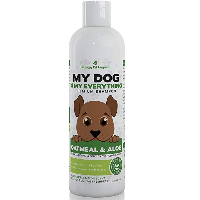 Oatmeal and Aloe Vera Moisturizing Dog Shampoo For Dry, Itchy Sensitive Skin With Advanced 3-in-1 PH-Balanced Coat Protection To Soothe, Hydrate, and Deodorize Veterinarian Recommended Shampoo 16 oz