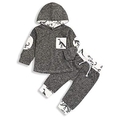 Toddler Infant Baby Boys Deer Long Sleeve Hoodie Tops Sweatsuit Pants Outfit Set