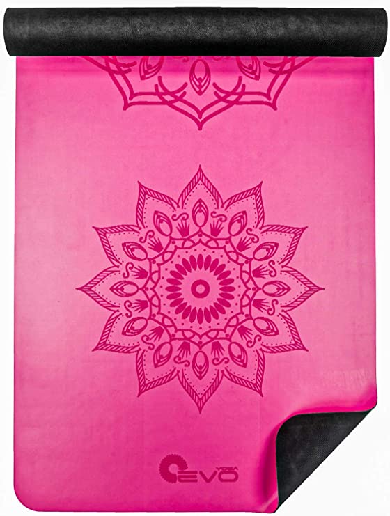 3mm Yoga Mandala Mat with Rubber Base and Vegan Leather Face (3 Colors)