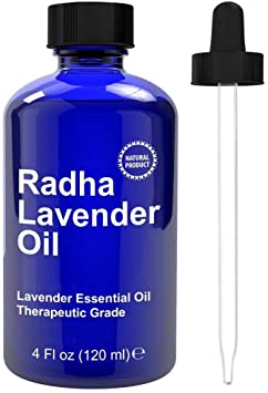 Radha Beauty - Lavender Essential Oil 120mL - 100% Pure & Therapeutic Grade, Steam Distilled for Aromatherapy, Relaxation, Sleep, Laundry, Stress & Anxiety Relief, Meditation, Massage, Headaches