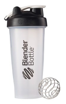 BlenderBottle Classic Loop Top Shaker Bottle Clear Black 28 Ounce