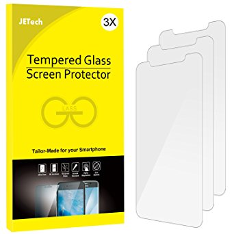 iPhone X Screen Protector, JETech 3-Pack Tempered Glass Screen Protector Film for Apple iPhone X/10