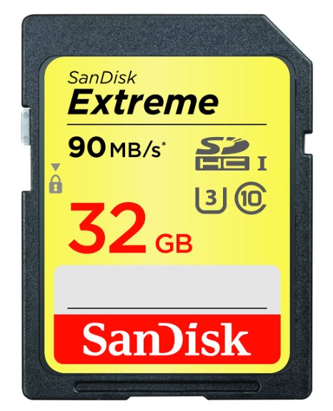 SanDisk Extreme 32GB SDHC UHS-IU3 Memory Card Black SDSDXNE-032G-GNCIN