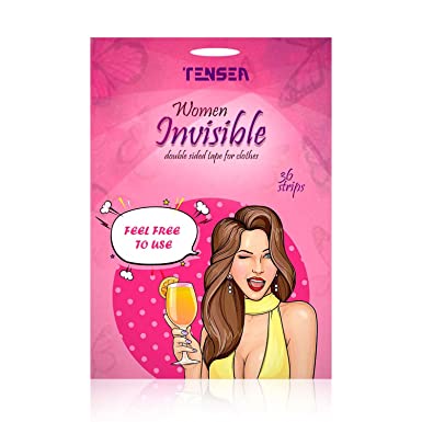 Tensea® 36 Strips Double Sided Body Tape for Fashion, Tape for Clothes, Fabric Tape for Women Clothing and Body, All Day Strength Tape Adhesive, Invisible and Clear Tape for Sensitive Skins