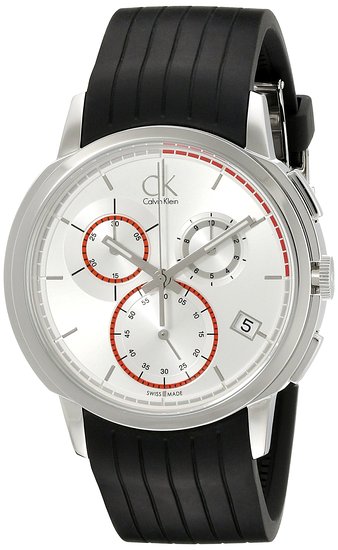 Calvin Klein Men's K1V27926 Drive Stainless Steel Watch with Black Rubber Band