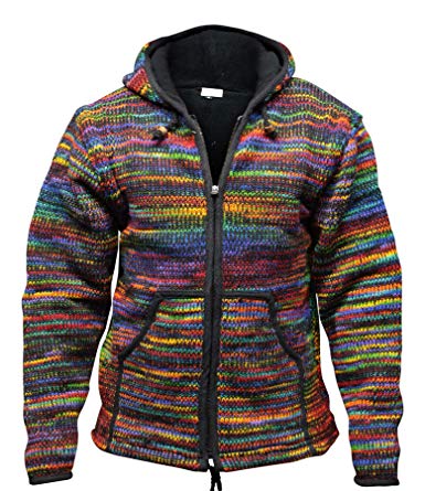 Shopoholic Fashion Mens Tie dye Woolen Hippie Jacket