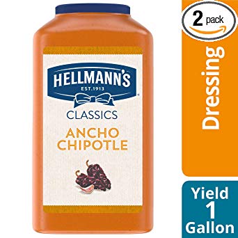 Hellmann's Real Ancho Chipotle Sauce Jug Vegetarian, Gluten Free, No Artificial Colors or Flavors, 1 gallon, Pack of 2