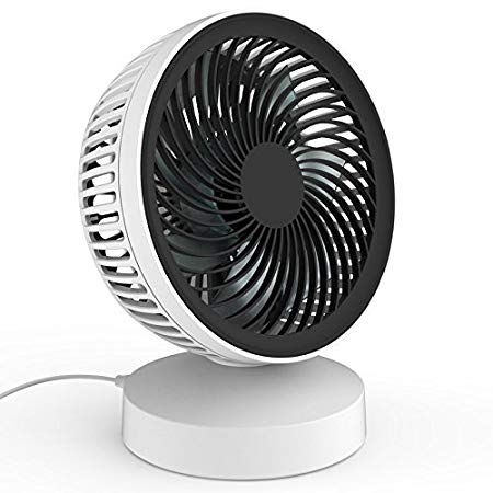 DOUHE USB Desk Fan - Mini Personal Fan Portable Office Fan Electric Table Fan With Grip Handle Small For Office Study Easy Powered Via Laptop AC Adaptor