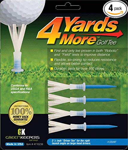 4 Yards More Golf Tee - 3 1/4" Driver (4 Blue Tees)
