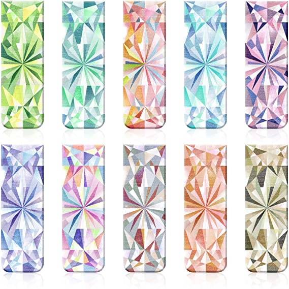 10 Pieces Magnetic Bookmarks Magnet Page Markers Kaleidoscope Bookmarks Clips for Students Reading, Planners, Journals, Books