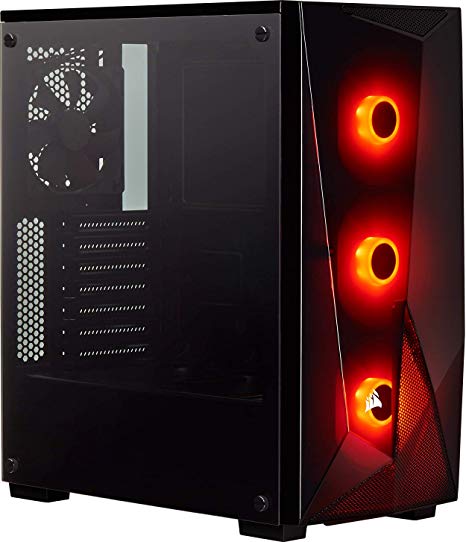 Corsair Carbide Series Spec-DELTA RGB Tempered Glass Mid-Tower ATX Gaming Case Black Cases CC-9011166-WW, Temprered Glass / Black