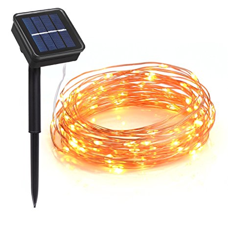 Lighting Mall Outdoor Solar String Lights, Waterproof 100 LEDs 33 Feet 8 Modes Solar Christmas Lights for Outdoor/Indoor, Garden, Patio, Wedding, Party, Holiday and Christmas Decorations (Warm White)