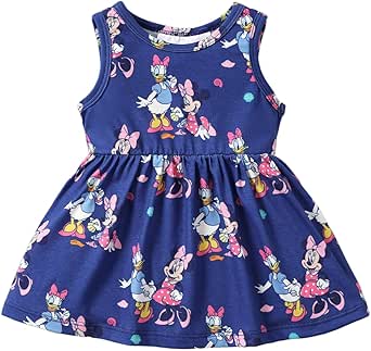 Disney Mickey and Friends Toddler Girl Baby Girls Dress Minnie Mouse Dress Toddler Dress Minnie Sundress 3M-5Y