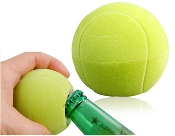Tennis Ball Musical Bottle Opener Refrigerator Magnet (Green)