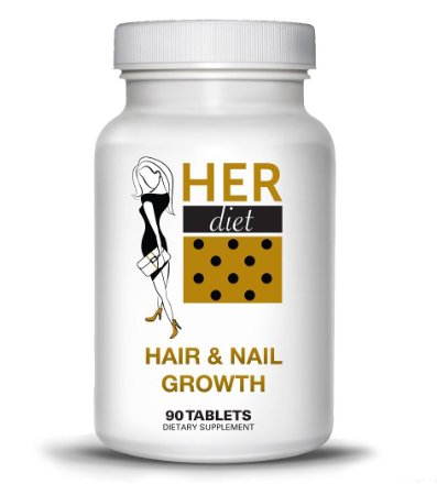 HERdiet Hair and Nail Growth for Women Extra Strength Supplement Boost Speed and Stronger Healthier Hair Prevent Hair Loss Pills