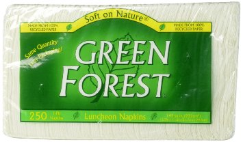 Green Forest Luncheon Napkins, 100% Recycled, 250 Count