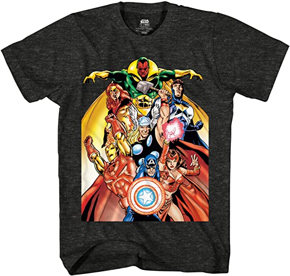 Marvel Avengers Wanda Vision Iron Man Captain America Team Power Adult T-Shirt