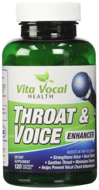 VitaVocal Throat and Voice Enhancer Eliminates or reduces hoarseness Restores Vocal Clarity and is an Amazing voice Remedy for other vocal troubles 10029 Safe and Effective 10029 120 Vegetarian Capsules 10029 1 Choice for Singers Actors Public Speakers