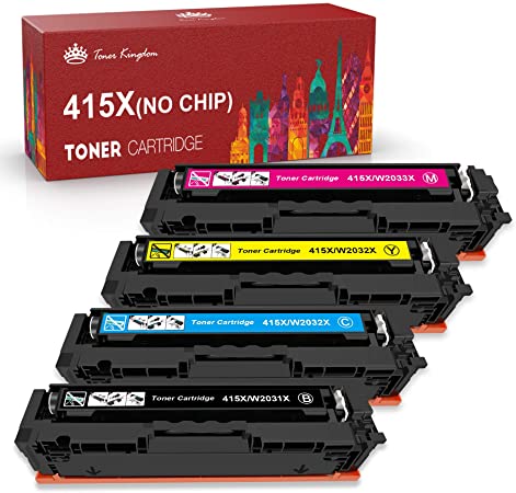 Toner Kingdom Compatible Toner Cartridge Replacement for HP415X HP415A W2030X 2031X 2032X 2033X for HP Color Laserjet Pro M454dn,M454dw,M479dw,M479fnw,M479fdn,M479fdw(4 Pack,No Chip)
