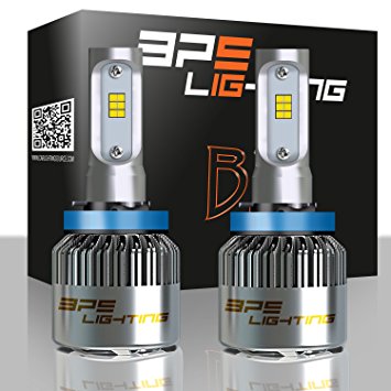 BPS Lighting B2 LED Headlight Bulbs Conversion Kit - H11 80W 12000 Lumen 6000K 6500K - Cool White - Super Bright - Car and Truck High or Low Beam - All-in One - Plug and Play