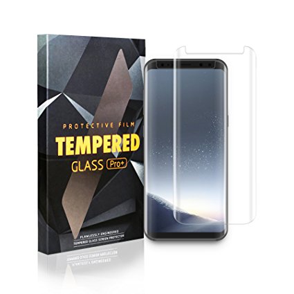 Galaxy S8 Screen Protector, Tempered Glass [Case Friendly] 3D Curved Edge Ultra Clear 9H Hardness [No Bubbles] [Scratch] [Anti-Glare] [Anti Fingerprint]