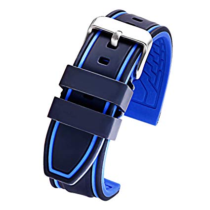 Carty Silicone Watch Strap Replacement Sport Rubber Diver Waterproof - 20mm 22mm 24mm 26mm Watch Band