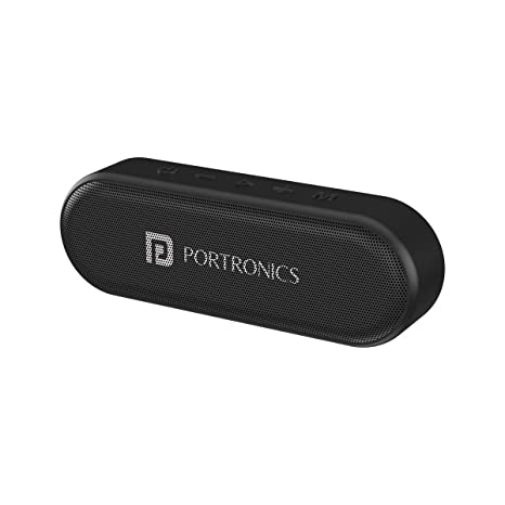 Portronics Phonic 15W Portable Wireless Bluetooth Speaker with TWS, Built-in Mic, Aux-in Slot, TF Card Slot, 7-8 Hrs Playtime(Black)