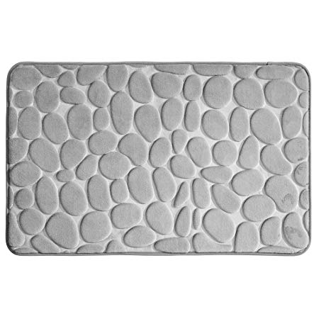 InterDesign Bathroom 34" x 21", Memory Foam Pebble Mat-Gray