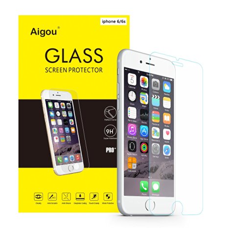 iPhone 6S 4.7" Tempered Glass Screen Protector, Aigou®Ultra-thin Clear Oleophobic Coating Bubble-free High Quality Invisible Shield Tempered Glass Protectors