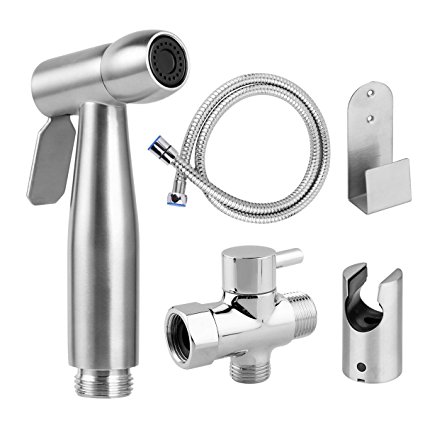 Bidet Sprayer Sunsbell Handheld Cloth Diaper Sprayer Stainless Steel Shattaf Set for Personal Hygiene (1 SPRAYING MODE)