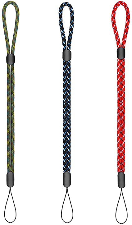 Pastall 3Pack Adjustable Wrist Strap Hand Lanyard, Nylon Lanyard with Movable Button for Phone/Camera/GoPro/PSP/Flashlight/ Keychains/USB Flash Drives and More Device